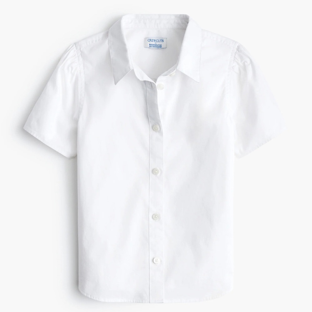 NWT! J Crew Factory - Girls Crew Cuts Classic Button Up Shirt - White - Size 3